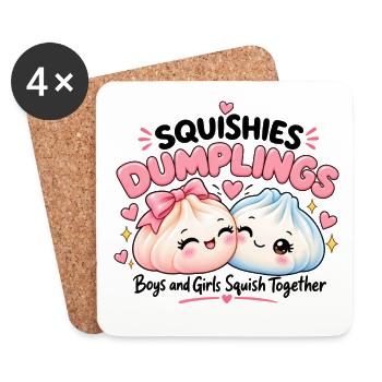 Squishy Dumplings – Boys & Girls - Untersetzer (4er-Set) - Weiß - Vorne