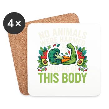 No Animals Were Harmed in the Feeding of This Body - Untersetzer (4er-Set) - Weiß - Vorne