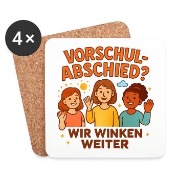 Kita Team Geschenk zum Vorschulabschied - Untersetzer (4er-Set) - Weiß - Vorne