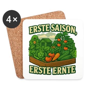 Kleingarten Geschenk zur ersten erfolgreichen Sais - Untersetzer (4er-Set) - Weiß - Vorne