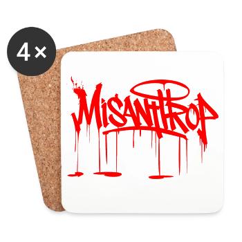 Style Misanthrop red - Untersetzer (4er-Set) - Weiß - Vorne