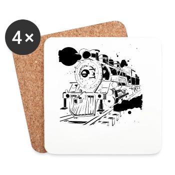Eisenbahn Grafik - Untersetzer (4er-Set) - Weiß - Vorne