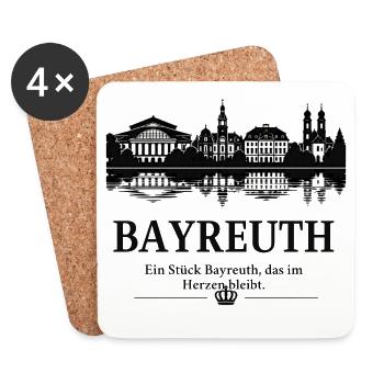 Bayreuth Skyline Silhouette - Untersetzer (4er-Set) - Weiß - Vorne