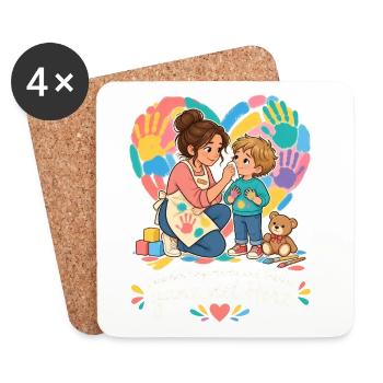 Erzieherin Geschenk Kita Dankeschön - Untersetzer (4er-Set) - Weiß - Vorne