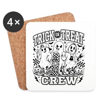 Trick or Treat Crew - Untersetzer (4er-Set) - Weiß - Vorne