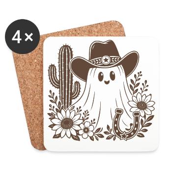 Cowboy Geist - Untersetzer (4er-Set) - Weiß - Vorne