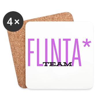 TEAM FLINTA LILA SCHRIFT FEMINISMUS QUEER  - Untersetzer (4er-Set) - Weiß - Vorne