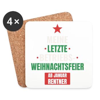 Letzte Weihnachtsfeier - Untersetzer (4er-Set) - Weiß - Vorne