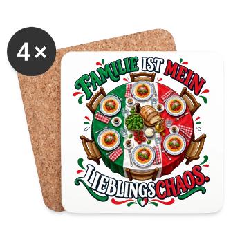 Familie ist mein Lieblingschaos - Untersetzer (4er-Set) - Weiß - Vorne