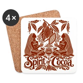 Spirit of Cocoa – Kakao Ritual & Boho Design - Untersetzer (4er-Set) - Weiß - Vorne