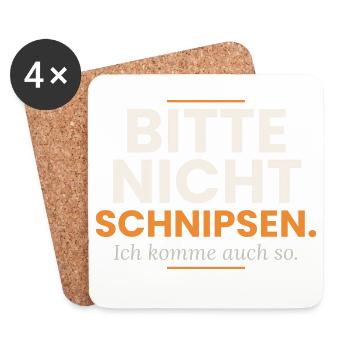 Bitte nicht schnipsen – Lustiger Kellner Spruch - Untersetzer (4er-Set) - Weiß - Vorne