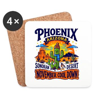 Phoenix Arizona Sonoran Desert November Cool Down - Untersetzer (4er-Set) - Weiß - Vorne