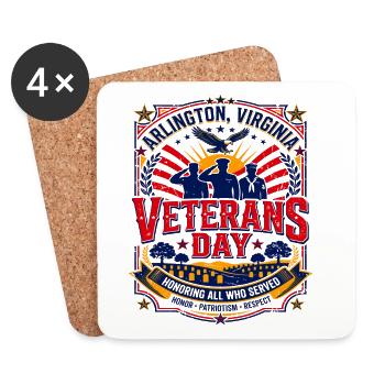 Arlington Virginia Veterans Day Honoring All Who - Untersetzer (4er-Set) - Weiß - Vorne