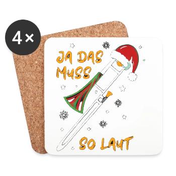 Ja Das Muss So Laut Posaune Weihnachten Musiker - Untersetzer (4er-Set) - Weiß - Vorne