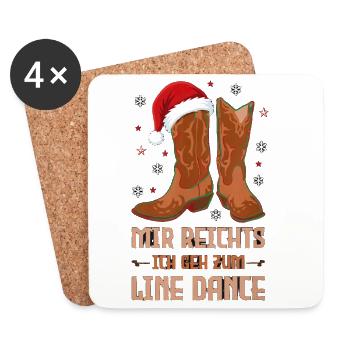 Mir Reichts Ich Geh Zum Line Dance Weihnachten - Untersetzer (4er-Set) - Weiß - Vorne