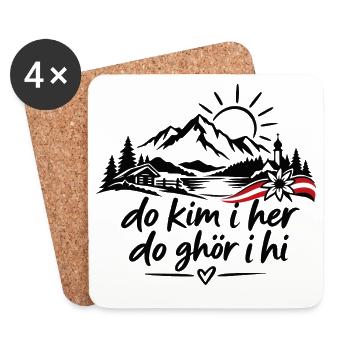 Do kim i her do ghör i hi - Heimatliebe - Untersetzer (4er-Set) - Weiß - Vorne