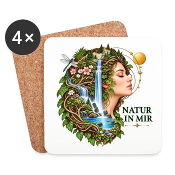 Natur in mir: Flusswald Portrait - Untersetzer (4er-Set) - Weiß - Vorne