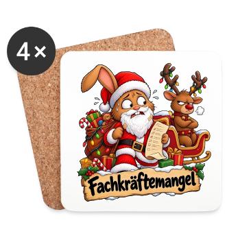 Weihnachtschaos - Untersetzer (4er-Set) - Weiß - Vorne