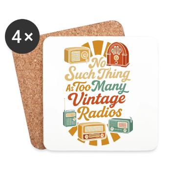 No Such Thing As Too Many Vintage Radios - Untersetzer (4er-Set) - Weiß - Vorne