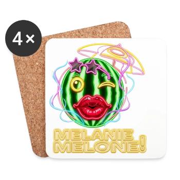 Melanie Melone – Neon Sommer Vibez - Untersetzer (4er-Set) - Weiß - Vorne