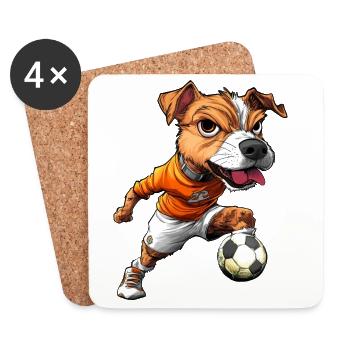 JRT Fussball - Untersetzer (4er-Set) - Weiß - Vorne