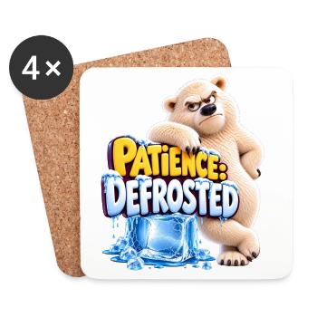 Patience: Defrosted | cooler Eisbär | Cartoon - Untersetzer (4er-Set) - Weiß - Vorne