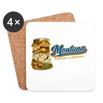 Montana Retro Vintage Big Sky Country Design - Untersetzer (4er-Set) - Weiß - Vorne