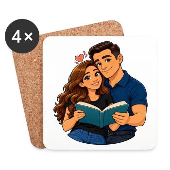 Paarliebe lesen - Untersetzer (4er-Set) - Weiß - Vorne
