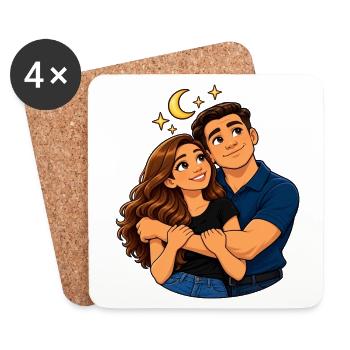 Moonlit Embrace Duo - Untersetzer (4er-Set) - Weiß - Vorne