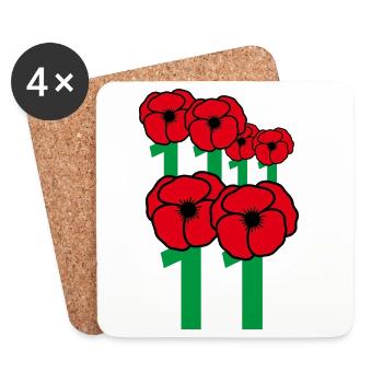 Mohn-Waffenstillstand, Tag 11, 11, 11 - Untersetzer (4er-Set) - Weiß - Vorne