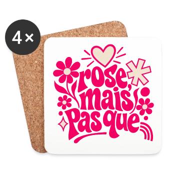 Saugenhaftes Pink - Untersetzer (4er-Set) - Weiß - Vorne