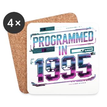  Programmiert Im Jahr 1995 Futuristischer - Untersetzer (4er-Set) - Weiß - Vorne