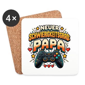 Neuer Schwierigkeitsgrad Papa - Untersetzer (4er-Set) - Weiß - Vorne