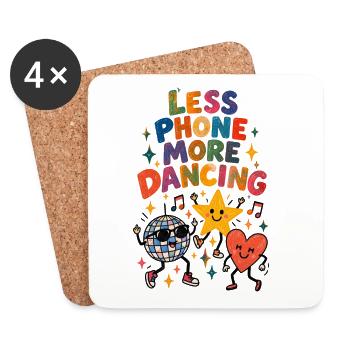 Less Phone, More Dancing – Retro Festival - Untersetzer (4er-Set) - Weiß - Vorne