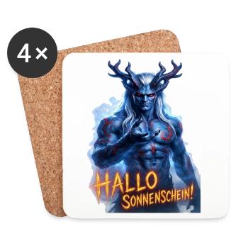 Hallo Sonnenschein! – Dämon mit Humor  - Untersetzer (4er-Set) - Weiß - Vorne