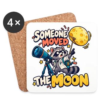 Jemand hat den Mond bewegt - Untersetzer (4er-Set) - Weiß - Vorne