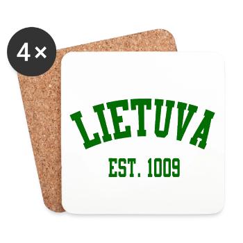 Lietuva Vintage Est.1009 - Untersetzer (4er-Set) - Weiß - Vorne
