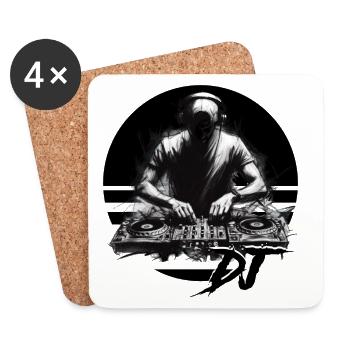 DJ - Untersetzer (4er-Set) - Weiß - Vorne