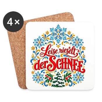 Leise rieselt der Schnee Weihnachtspullover Winter - Untersetzer (4er-Set) - Weiß - Vorne