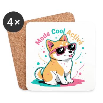 Corgi-Modus Cool Active - Untersetzer (4er-Set) - Weiß - Vorne