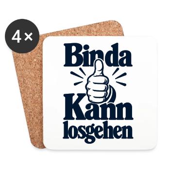 Bin da - Kann losgehen - Cooler Spruch - Untersetzer (4er-Set) - Weiß - Vorne