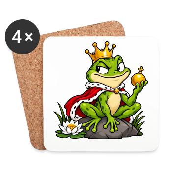 Schelmischer Froschkönig - Untersetzer (4er-Set) - Weiß - Vorne