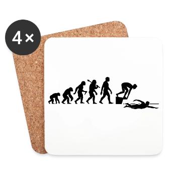 Schwimmer Evolution Schwimmen Für Schwimmlehrer - Untersetzer (4er-Set) - Weiß - Vorne