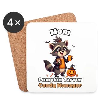 Mom: Pumpkin Carver, Candy Manager - Untersetzer (4er-Set) - Weiß - Vorne