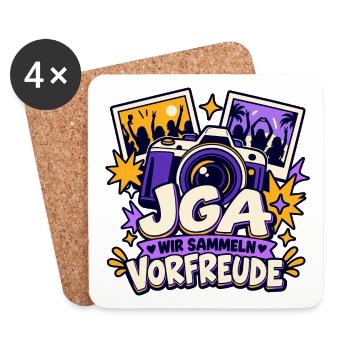 JGA – Wir sammeln Vorfreude - Untersetzer (4er-Set) - Weiß - Vorne