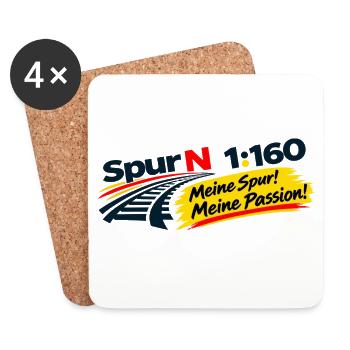 Spur N 1:160 / Meine Spur! - Meine Passion! - Untersetzer (4er-Set) - Weiß - Vorne
