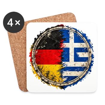 Deutschland Griechenland – Zwei Heimaten - Untersetzer (4er-Set) - Weiß - Vorne