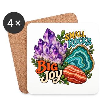 Small Rocks Big Joy: Steine sammeln - Untersetzer (4er-Set) - Weiß - Vorne