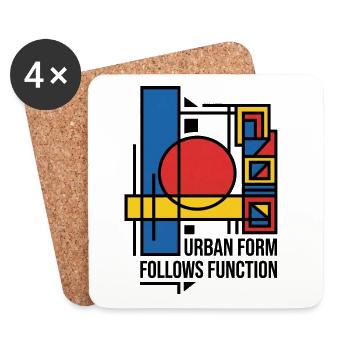 Stadtform folgt Funktion - Untersetzer (4er-Set) - Weiß - Vorne