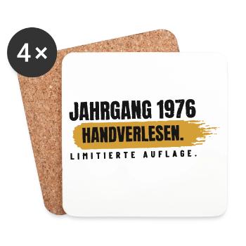 Jahrgang 1976 – handverlesen - Untersetzer (4er-Set) - Weiß - Vorne